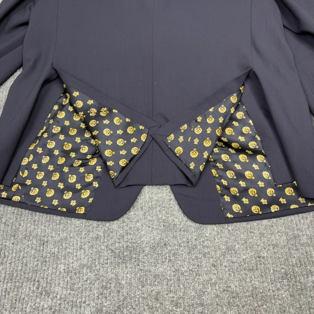 Cappelli‎ Tailors Blazer Mens XL Navy Blue Gold Button Crest Lining Preppy